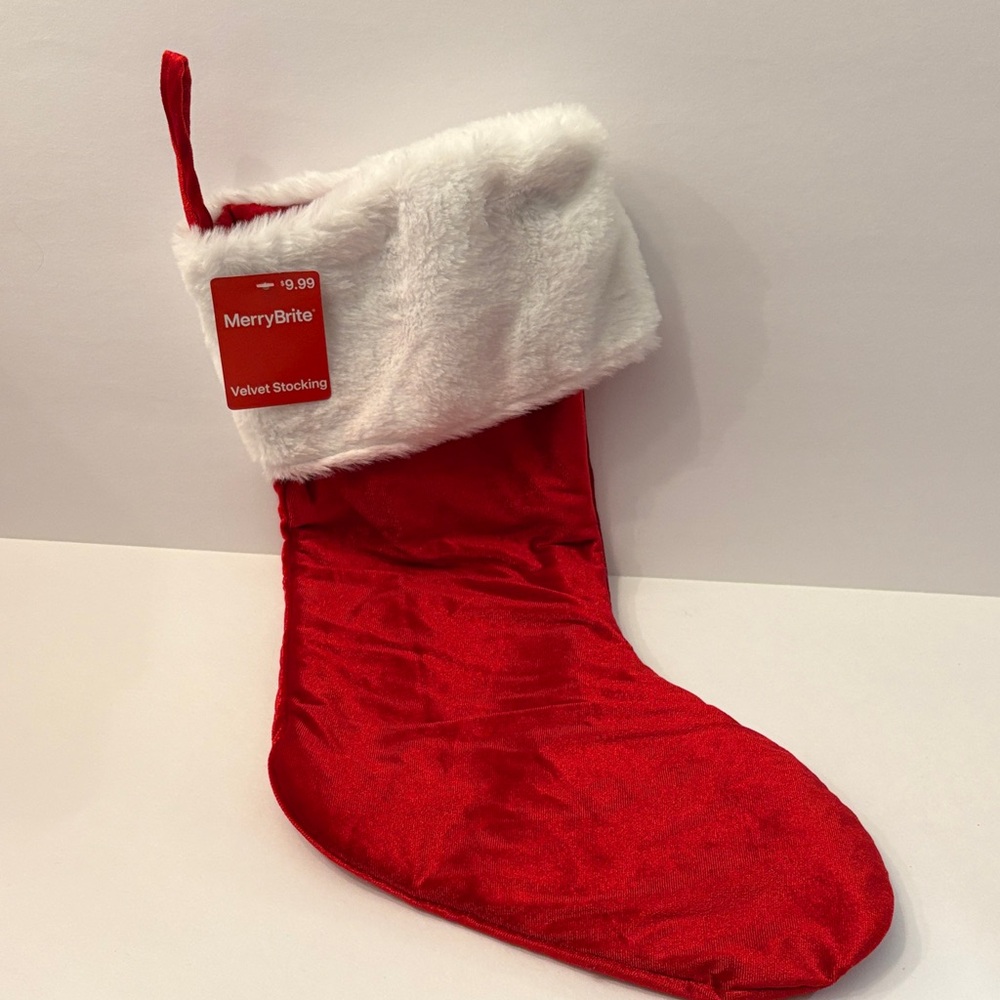 MerryBrite Red Velvet Holiday Stocking